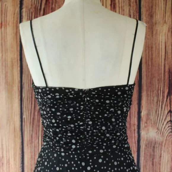 Jessica Howard Dress, Black with Gray Polkadots, Size 8, Fit and Flare, Retro - Picture 10 of 12